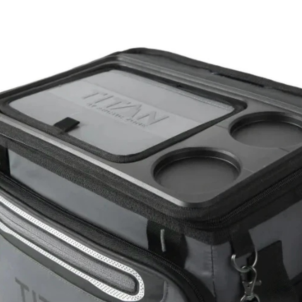 Titan 40-can Collapsible Cooler/ Gray With Two Drink Holder Tabletop - Picture 2 of 10